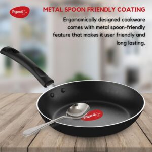 Pigeon Mio Nonstick Aluminium Cookware Gift Set, Includes Nonstick Flat Tawa, Nonstick Fry Pan, Kitchen Tool Set, Nonstick Kadai with Glass Lid, 8 Pieces Kitchen Set (Black) - Image 6