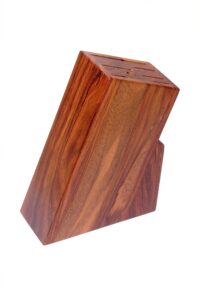 WoodKIT Wooden Knife Holder Stand with 6 Universal Knife Slot, 1 Sharpener Rod & Scissor Slot Each- Knife Holder for Kitchen Wooden Block(SHEESHAM Wood) - Image 4
