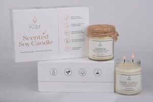 Luxury Scented Soy Candle Basics Duo - Gift Set (Café Crème & Rose de Luxe) | Pack of 2 - Image 3