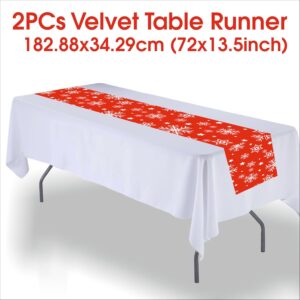 Party Baazaar Christmas Table Runner Cloth for 6 Seater Table ( Velvet Fabric Pack of 2, Size 13.5 x 72) | Christmas Decorations Items for Home | Runner for Christmas | Christmas Party Decorations - Image 5