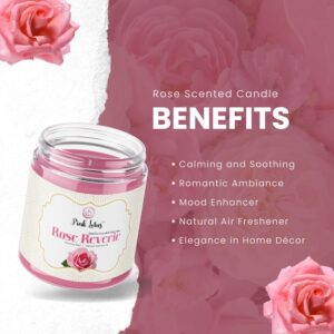 Rose Scented Candle – Luxurious Rose Scented Candle for Home Décor & Relaxation | Perfect Diwali Gifts for Family and Friends | Long-Lasting Scented Candles for Home - Image 4