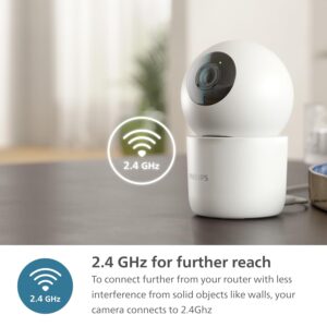 PHILIPS 3MP Wi-Fi Indoor 360 Degree Security Camera | CCTV for Home | 2K(1296p) Resolution, Pan Tilt Zoom, 2-Way Talk, Motion & Sound Detection | HSP3500 White - Image 5