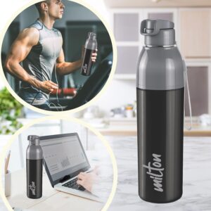 Milton Water Bottle Steel Convey 900 PU Insulated, Inner Stainless Steel Hot & Cold Bottle, 630 ml, Leak Proof, BPA Free, Ideal for Home, Office, Gym, Travelling, Black - Image 5