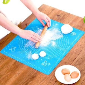 RUCON® Silicone Baking Mat Roti mat Silicone Chapati Atta Kneading Mat Non-Stick Fondant Rolling Mat Stretchable for Kitchen Roti Chapati Cake –Blue (Baking Mat 50 * 40 cm) - Image 5