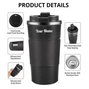 CORPORATE PORIUM Personalised Stainless Steel Coffee Mug l Vacuum Coffee Mug with Silicon Grip | Hot for 8 Hrs | Travel Coffee Mug 510ml | Your Name Print Vacuum Insulated Mug - Image 7