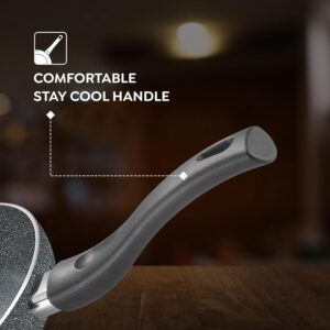 Prestige Svachh Granite Non-Stick 3-Piece Set Cookware |Dual Non-Stick Delight|Omni Tawa - 28cm Dia, Kadai with GlassLid - 24cm Dia, Fry Pan - 24cm Dia|Gas and Induction Compatible|Easy Care - Image 4