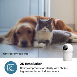 PHILIPS 3MP Wi-Fi Indoor 360 Degree Security Camera | CCTV for Home | 2K(1296p) Resolution, Pan Tilt Zoom, 2-Way Talk, Motion & Sound Detection | HSP3500 White - Image 6