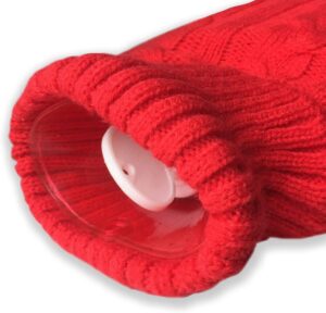 Frackson 2000 ML Hot Water Bottle With Woolen Cover Classic Non Toxic Natural Rubber Hot and Cold Water Bag - 2.0 Ltr - ISO 45001 Certified No Leakage- Winter (Red) - Image 5