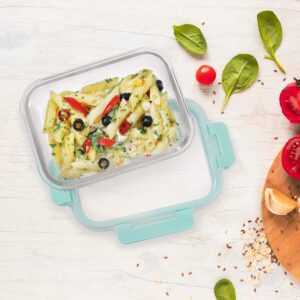 Allo FoodSafe Glass Containers with Lids with Break Free Lock, Oven Microwave Safe Containers, High Borosilicate Meal Prep Glass Food Storage Containers for Kitchen, 640ml - Image 8
