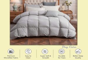 Day Care - 400 GSM Hotel Quality-Down Alternative Reversible Comforter (92" x 106" Inches/233cm x 269cm) - Comforter King Size|Silver/White| TC - 450 - Image 6