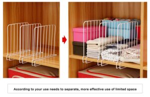 JD FRESH 4 Pieces Metal Shelf Separator for Books/Clothes Organizer for Wardrobe-Cupboard/Partition for Shelves/Closet Organizer/Divider for Home/Office/Pantry(White) - Image 8