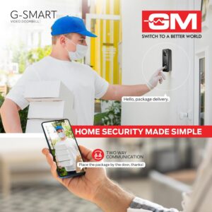 GM G-Smart Video Doorbell I Video Door Phone I Home Security Camera & Door Bell I Smart WiFi I Full HD Video 1080P I AI Human Detection 1Y Warranty - Image 4