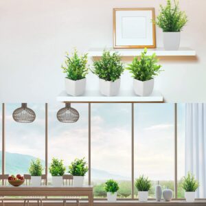 Dekorly Artificial Potted Plants, Pack of 10 Artificial Plastic Eucalyptus Plants Small Indoor Potted Houseplants, Small Faux Plants for Home Decor Bathroom Office Farmhouse (Set 0F 10) - Image 4