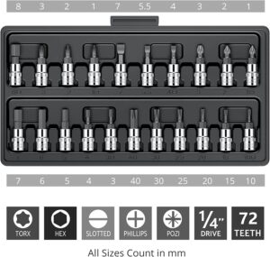 Kwinto 46 In 1 Pcs Tool Kit & Screwdriver and Socket Set,Hand Tool Kit Wrench Set Multi Purpose Combination Tool Case Precision Socket Set,Bike Tool Kit Set All Bike, Car Tool Kit Set Multicolour - Image 4