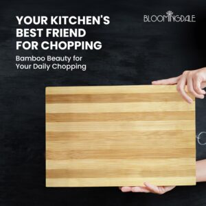 Bloomingdale Wooden Chopping Board for Kitchen Multipurpose Kitchen Accessories Items for Vegetable, Fruits Cutting Board for Kitchen Non Slip Chopping Board Wooden, Large Size Wooden Cutting Board - Image 4