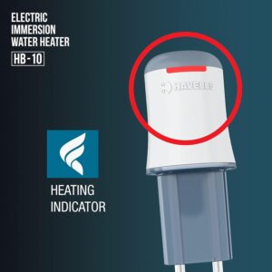 Havells Plastic Hb10 1000 watts Immersion Heater|Isi Mark Heavy Duty 3 Pin Moulded Plug,Touch Protection Cover|Waterproof,Heating Indicator,Nickel Plating,Warranty: 2 Year Comprehensive|(White Blue) - Image 7