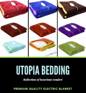 Utopia Bedding Under Blanket Polyester Shock Proof and Heating Electric Single Bed Warmer Blanket Skin Friendly 30x60 inch (Coffee) by CRATOS - Image 5