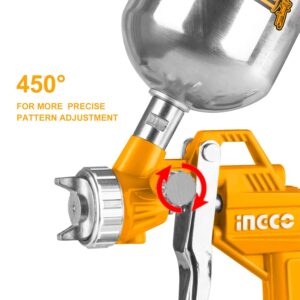 INGCO Air Spray Gun, 400ml Capacity Spray Gun | 1.5mm Nozzles Stainless Steel | 180 Ml/min | Suitable for Base Coat Spray Gun for Auto Paint - Image 7