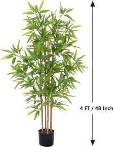 FOX & FERN Plastic Artificial Bamboo Plant|Made By Hand-Selected Natural Bamboo Trunks,Real Touch Leaves Without Pot|Best Artificial Plant For Gifting|Party,Wedding And Home Decor(Ht. 120Cm) - Image 4