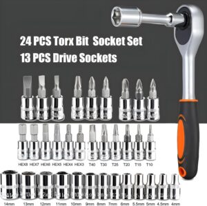 Quicknik Tool Kit 46 Pcs Household | 1/4 Drive Socket Screwdriver Wrench Set for Bike, Car Repairs & More Spanner & Socket Set All Size Tool Kit Goti Pana Perfect for DIY Enthusiasts - Image 3