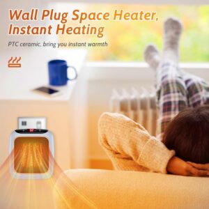 DADLM® Handy Heater Turbo 800 Wall Outlet Small Space Heater with Adjustable Thermostat, Programmable 12-Hour Timer, Auto Shut Off - Quiet & Space-Saving Ceramic Mini Heater (1) - Image 6