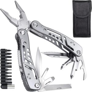 SKYTONE® 24 in 1 Multi-function Plier Tools Made of Stainless Steel with 11 Screwdriver bits with Safety Hook, Bottle Opener, Multifunction Pliers for Outdoor Camping Backpacking & Gifting. (Medium) - Image 2