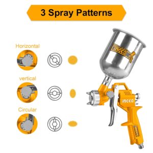 INGCO Air Spray Gun, 400ml Capacity Spray Gun | 1.5mm Nozzles Stainless Steel | 180 Ml/min | Suitable for Base Coat Spray Gun for Auto Paint - Image 6