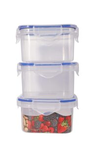 WOOLCO® Airtight Container Set for Fridge - Airtight Food Storage,Bpa Free Plastic Cereal Container for Kitchen Fit & lock Container Pack Of 6 - Image 4
