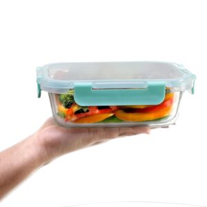 Cutting EDGE Rectangle Glass Food Storage Container with Break Free Detachable Locks, Microwave Oven Safe, Freezer Safe, Airtight, Leakproof (2, 1520ML) - Image 3