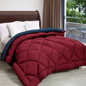 Cloth Fusion Reversible AC Comforter Double Bed King Size Quilt Blanket for Winter (200 GSM, Maroon & Navy) - Image 6