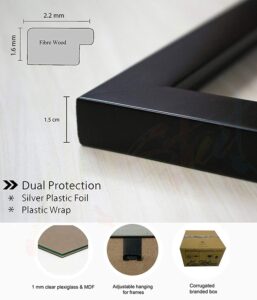 Art Street Decorous black wall photo frames- set of 6 individual photo frames - Image 5