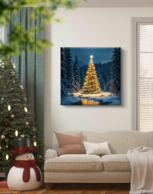 Livin'luxe Canvas Framed Christmas Trees Painting For Home, Office Wall Decor in Home Decorative Gift Item Canvas Painting 24 inch x 24 inch CV-38258 - Image 5