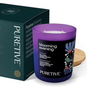 Puretive Scented Soy Wax Candle, Blooming Evenings Luxury Aroma Therapy Votive Jar | Upto 35 hrs Burn time, Scented Candles for Home Decor Gift Set - Rose, Lily of Valley & Sandalwood | 2 Wick Candle - Image 2