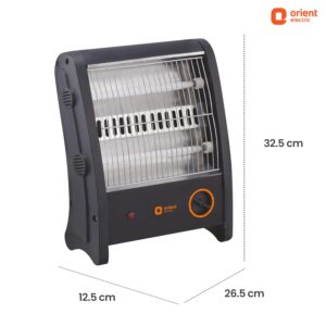 Orient Electric Quartz Room Heater | 800 W Low Power Consumption | Tip-over Protection | 2 Heating Rods for Quick Heating | Cool Touch Body | 1 Year Warranty, Black - Image 9