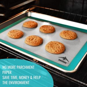 DOCOSS Silicone Non Stick Oven Baking Mat, Silicon Baking Sheet,Pack of 2 (15.5" x 11.5 "Inch)(Turquoise) - Image 3