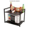 A to Z Hub Two Step Shelf With 8 Hooks|Metal Microwave Stand|Tabletop Mount Microwave&Otg Stand For Kitchen |Air Fryer Stand|Kitchen Oven Rack|Mixer Stand|Induction Stand Holder(Two Step Oven Stand) - Image 4