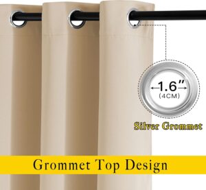 FRESH FROM LOOM Living Room Bedroom Black Out Curtains for Window | Room Darkening | Thermal Insulated Noise Reducation, Stainless Steel Eyelets (Beige | 8 Feet Long, 2pc) - Image 2