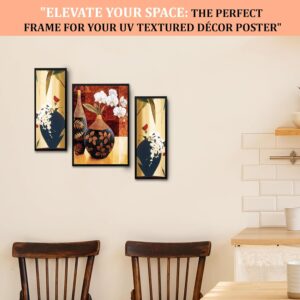 Rousrie Wall Painting Frames For decor, Pictures Frame For Living Room, Home Decoration, Bedroom, Set of 3, 1pc- 23 x 30 cm, 2pc- 12.5 x 30 cm (Design 12) - Image 4