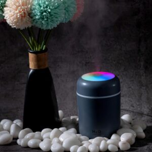 GNANISHWA Cool Mist Humidifier for Room with LED Light | Quiet USB-Powered Ultrasonic Humidifier for Bedroom, Office, Baby, Car | Not for Essential Oils (Multicolor) - Image 3