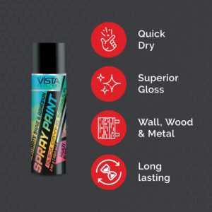 RESIL VISTA Black Glossy Spray Paint 400 ml (290 g)| DIY Acrylic Spray Paint | Quick-Drying, Multi-Surface for Metal, Wood, Plastic, Walls, Automotives - Image 4