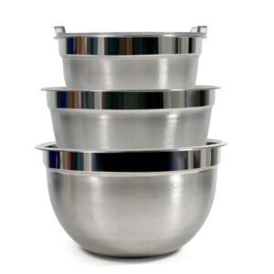 HOME BARGAINS Stainless Steel Mixing Bowls for Kitchen, Serving Bowl with air Tight lid | Food Storage Bowls with BPA Free Food Safe lid Set of 3 (400ml, 1000ml, 1700ml) - Image 2