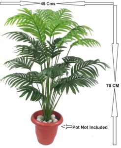 BK MART Polyester Natural Looking 18 Leaves Areca Palm | Ornamental Plant For Interior | Indoor Tropical Plant For Home/Shop/Office Decor/Gifting Artificial Plant Without Pot (70 Cm, Green) - Image 6