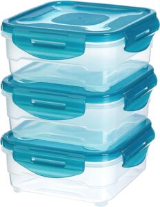 Angelware Plastic Air Tight Modular Fridge Storage Containers for Snacks Food Storage Boxes, Microwave Safe, Freezer Safe, BPA Free (3 pieces, 800ml) - Image 2