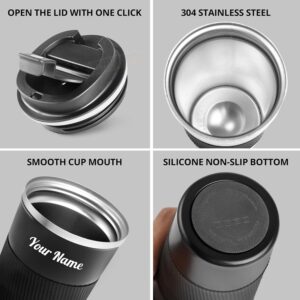 CORPORATE PORIUM Personalised Stainless Steel Coffee Mug l Vacuum Coffee Mug with Silicon Grip | Hot for 8 Hrs | Travel Coffee Mug 510ml | Your Name Print Vacuum Insulated Mug - Image 5