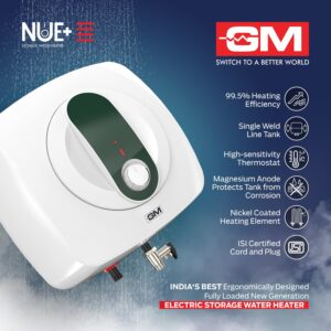 GM Nue+ 15L Water Heater, High-Efficiency Water Geyser - Quick Hot Water, Energy-Saving, Rustproof Body, and Safety Features - Alpine Green - Image 5