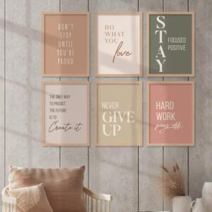 kotart - Quotes Frames for Wall Decor - Motivational Photo Frame for Wall Decoration - Quotes Wall Poster with Frame for Room and Office - Set of 6 (10X13 INCH, A) - Image 2