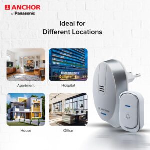 Anchor by Panasonic Wireless Doorbell | 45 Melodies Calling Bell for Home, Office with 120 Meter Operating Range | Door Bell for home (22730) - Image 6