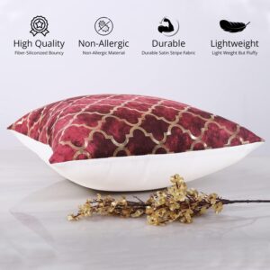 Cloth Fusion Velvet Hd Gold Foil Print Throw Pillow Cushion Covers 16 X 16 Inches (Rust Red, 5), 100 TC - Image 4