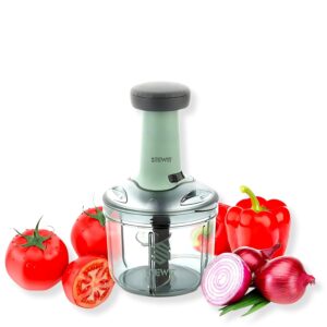 Stewit Food Chopper 900ml, Steel Large Manual Hand-Press Vegetable Chopper Mixer Cutter to Cut Onion, Salad, Tomato, Potato (Pista 900ml) - Image 2