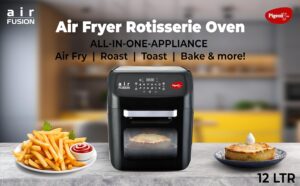 Pigeon by Stovekraft Air Fryer Oven 12L | 1800W | 2-in-1 Appliance - AirfryerOTG | Digital Touchscreen | 9 Preset Menu | Air Fry, Bake, Broil, Toast, Defrost (Black) | With Rotisserie | 7 Accessories - Image 3